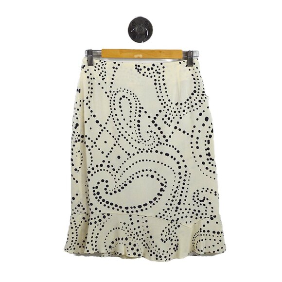 Ecaille Paris Poka Dot Silk Print Skirt #174-26 - Picture 1 of 3